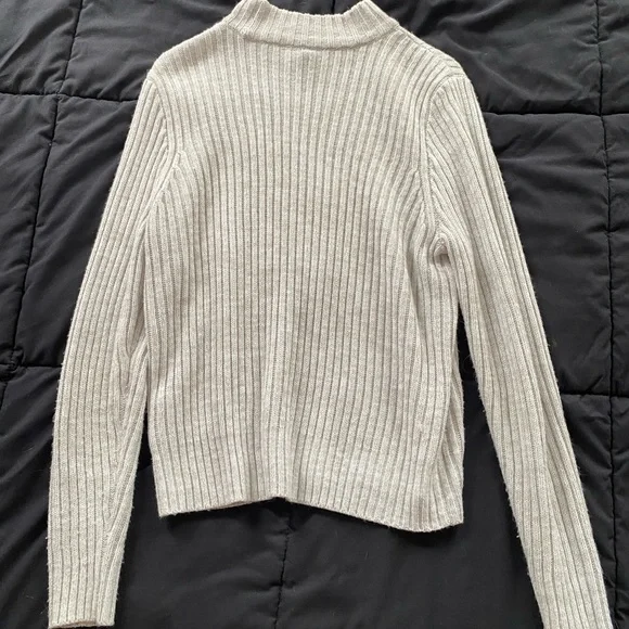 Light Grey Mock Neck Sweater - Picture 3 of 4